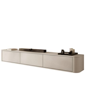 Fjora Vägghängd Tv-bänk 200 cm med Förvaring i Ljust Trä - Beige - Möbler - Tv möbel & mediamöbel - TV bänk & mediabänk