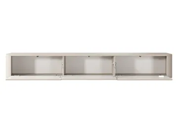 Fjora Vägghängd Tv Bänk 200 cm med Förvaring med Trä och Målat Trä-utseende - Beige - Möbler - Tv möbel & mediamöbel - TV bänk & mediabänk