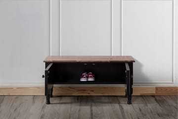 Flor Golvstående Tv Bänk 100 cm med Förvaring i Målat Trä - Svart - Möbler - Tv möbel & mediamöbel - TV bänk & mediabänk
