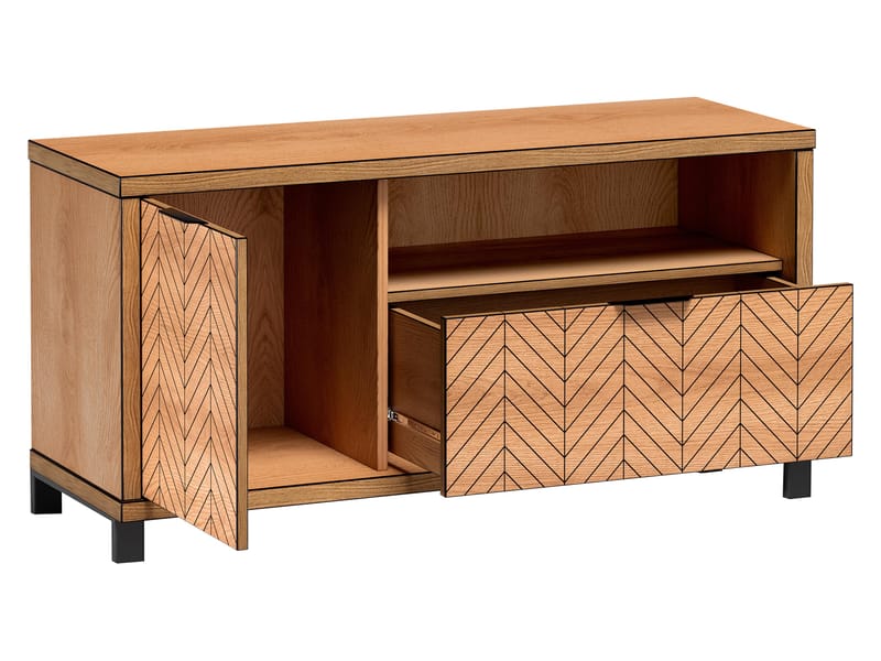 Fonti Golvstående Tv Bänk 118 cm med Förvaring - Brun - Möbler - Tv möbel & mediamöbel - TV bänk & mediabänk