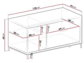 Fonti Golvstående Tv Bänk 118 cm med Förvaring - Brun - Möbler - Tv möbel & mediamöbel - TV bänk & mediabänk