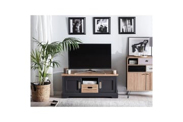 Garet Golvstående TV-bänk 120 cm med Förvaring i Ljust Trä - Mörkgrå - Möbler - Tv möbel & mediamöbel - TV bänk & mediabänk