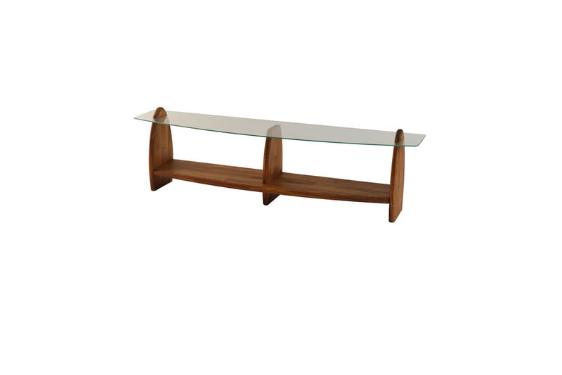 Guinn Tv-bänk 160 cm, Brun/Transparent