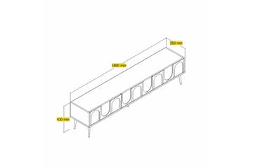 Hazim Tv-bänk 180 cm - Cream/Guld - Möbler - Tv möbel & mediamöbel - TV bänk & mediabänk