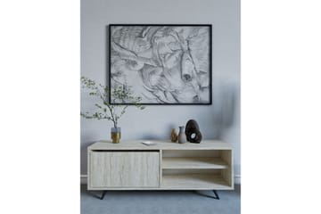 Hazle Golvstående Tv Bänk 120 cm med Förvaring i Trä - Beige - Möbler - Tv möbel & mediamöbel - TV bänk & mediabänk