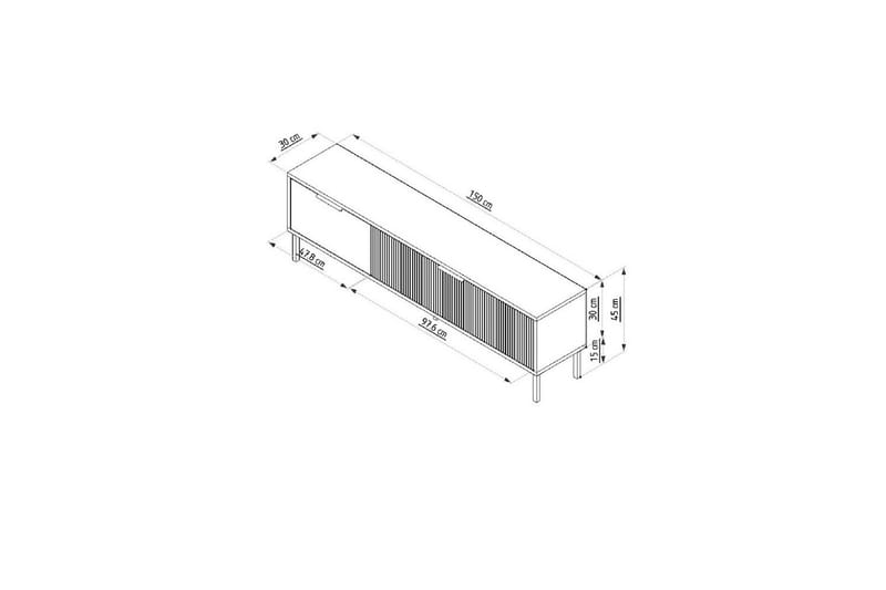 Hew Tv-bänk 150 cm - Vit/Antracit - Möbler - Tv möbel & mediamöbel - TV bänk & mediabänk