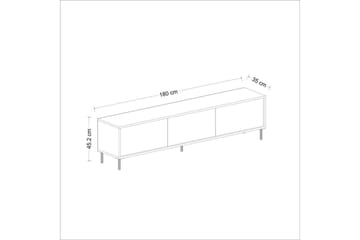Imaj Golvstående Tv-bänk 180 cm med Förvaring i Målat Trä - Vit - Möbler - Tv möbel & mediamöbel - TV bänk & mediabänk