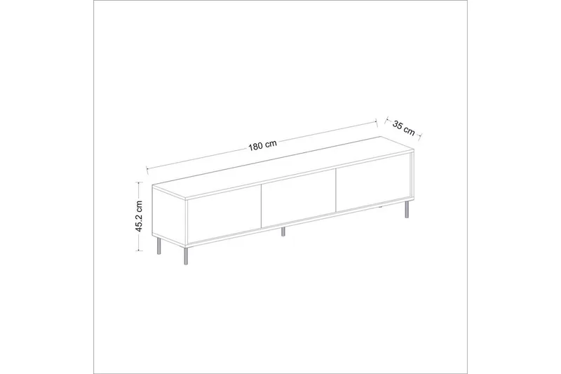 Imaj Golvstående Tv-bänk 180 cm med Förvaring i Målat Trä - Vit - Möbler - Tv möbel & mediamöbel - TV bänk & mediabänk
