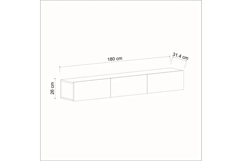Interlaken Tv-bänk 180 cm - Valnöt - Möbler - Tv möbel & mediamöbel - TV bänk & mediabänk