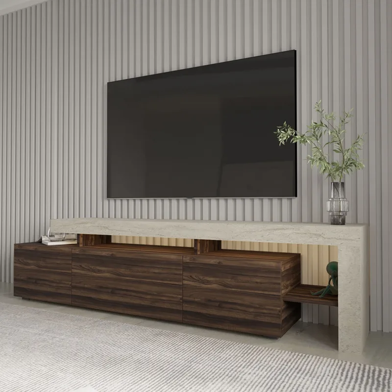 Jurukovo TV-bänk 192x53x37 cm - Valnöt - Möbler - Tv möbel & mediamöbel - TV bänk & mediabänk