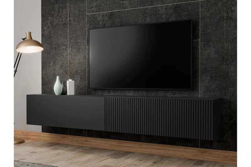 Kangana Tv-bänk 200 cm - Svart - Möbler - Tv möbel & mediamöbel - TV bänk & mediabänk