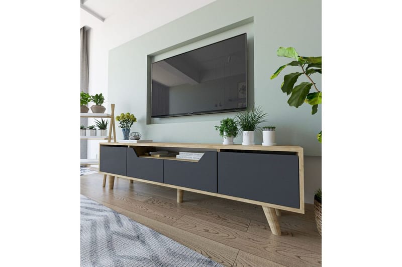 Kollumber Tv-stativ 180x30 cm - Brun/Antracit - Möbler - Tv möbel & mediamöbel - TV bänk & mediabänk