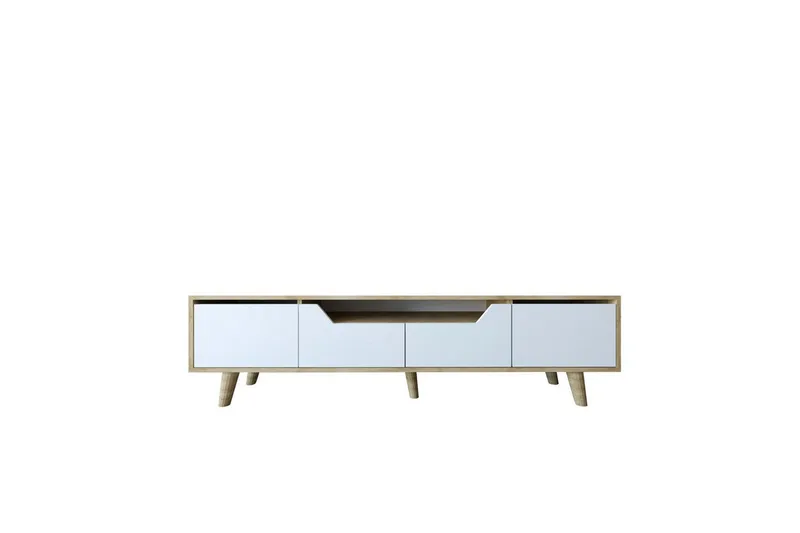 Kollumber Tv-stativ 180x30 cm - Brun/Vit - Möbler - Tv möbel & mediamöbel - TV bänk & mediabänk