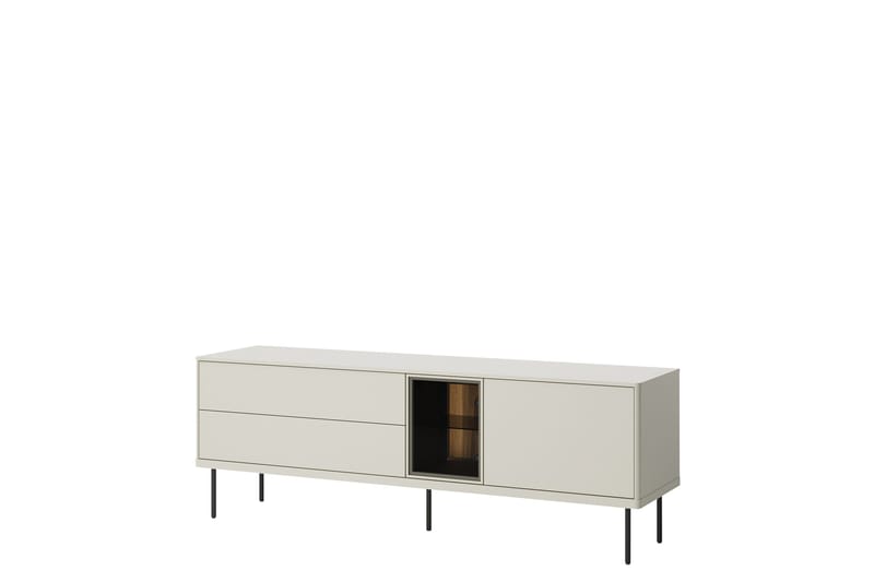 Levisa Golvstående TV Bänk 161 cm med Förvaring i Målat Trä - Beige - Möbler - Tv möbel & mediamöbel - TV bänk & mediabänk