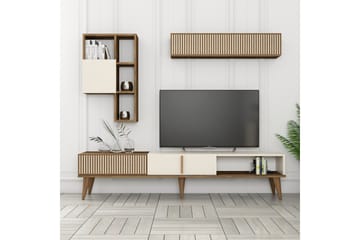 Lissione Golvstående Tv-bänk 180 cm med Förvaring i Valnöt - Gräddvit - Möbler - Tv möbel & mediamöbel - TV bänk & mediabänk