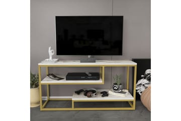 Lorin Golvstående Tv Bänk 120 cm med Förvaring i Målat Trä - Vit - Möbler - Tv möbel & mediamöbel - TV bänk & mediabänk
