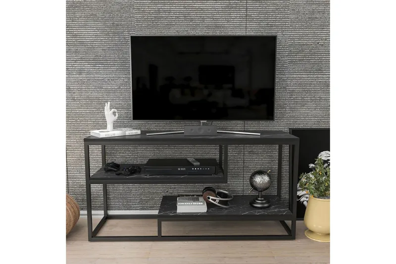 Lorin Tv-bänk 120 cm - Svart/Vit - Möbler - Tv möbel & mediamöbel - TV bänk & mediabänk