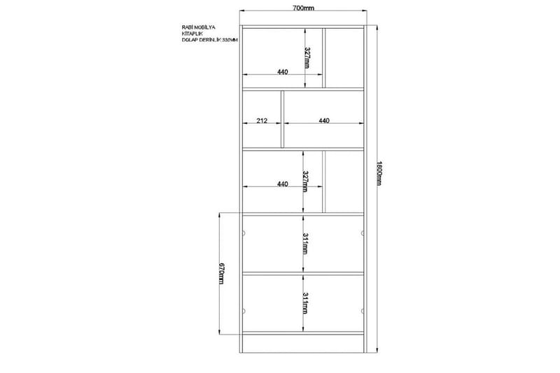 Lorven Bokhylla 70 cm - Matt Vit - Förvaring - Hylla - Bokhylla