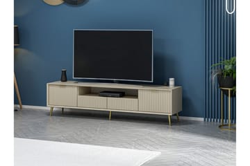 Luxe Golvstående Tv Bänk 180 cm med Förvaring i Ek - Beige - Möbler - Tv möbel & mediamöbel - TV bänk & mediabänk