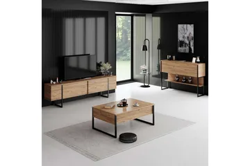 Luxe Tv-bänk 180 cm - Natur/Svart - Möbler - Tv möbel & mediamöbel - TV bänk & mediabänk