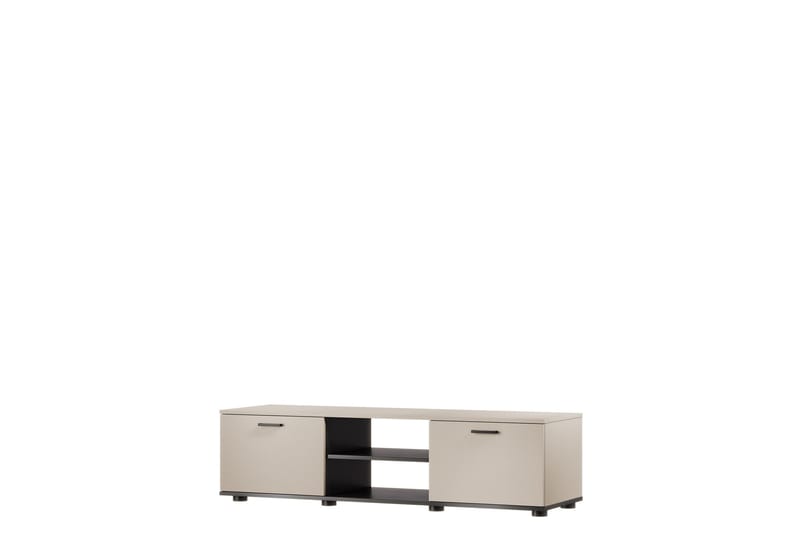 Lyrosen Golvstående TV Bänk 140 cm med Förvaring i Målat Trä - Beige - Möbler - Tv möbel & mediamöbel - TV bänk & mediabänk