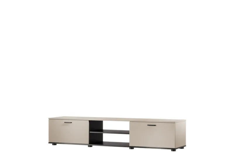 Lyrosen Golvstående TV Bänk 180 cm med Förvaring i Målat Trä - Beige - Möbler - Tv möbel & mediamöbel - TV bänk & mediabänk