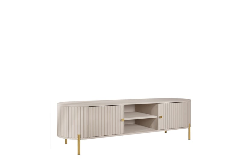 Maggio Golvstående TV Bänk 175 cm med Förvaring i Målat Trä - Beige - Möbler - Tv möbel & mediamöbel - TV bänk & mediabänk