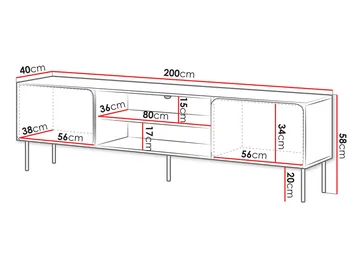 Marros Tv-bänk 200 cm med hyllor - Blå - Möbler - Tv möbel & mediamöbel - TV bänk & mediabänk