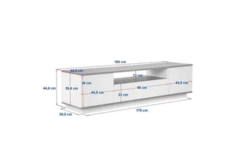 Meni Tv-bänk 180 cm - Vit/Brun - Möbler - Tv möbel & mediamöbel - TV bänk & mediabänk