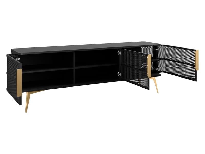 Mireva Tv-bänk 180 cm - svart, guld - Möbler - Tv möbel & mediamöbel - TV bänk & mediabänk