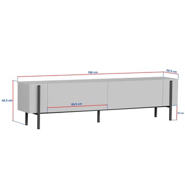 Nexus TV-bänk 180 cm - Atlantic Pine och svart - Möbler - Tv möbel & mediamöbel - TV bänk & mediabänk