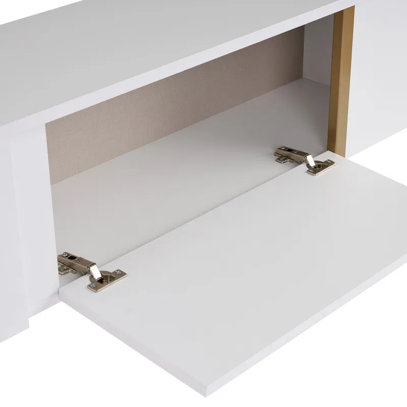 Nopira TV-bänk 180 cm - Vitt/guld - Möbler - Tv möbel & mediamöbel - TV bänk & mediabänk