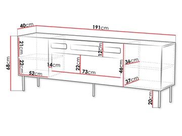 Norrs Tv-bänk 191 cm - beige - Möbler - Tv möbel & mediamöbel - TV bänk & mediabänk