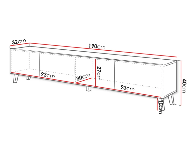 Orvik Tv-bänk 190 cm - grå, brun - Möbler - Tv möbel & mediamöbel - TV bänk & mediabänk