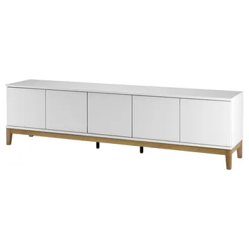 Pelle Tv-bänk 200 cm - Vit/Wotan-ek - Möbler - Tv möbel & mediamöbel - TV bänk & mediabänk