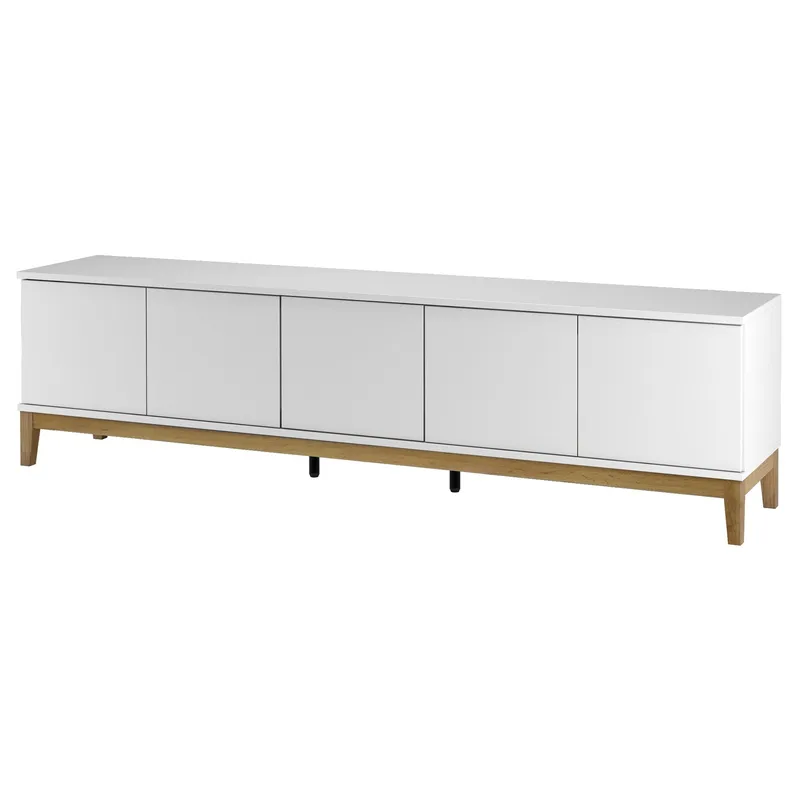 Pelle Tv-bänk 200 cm - Vit/Wotan-ek - Möbler - Tv möbel & mediamöbel - TV bänk & mediabänk