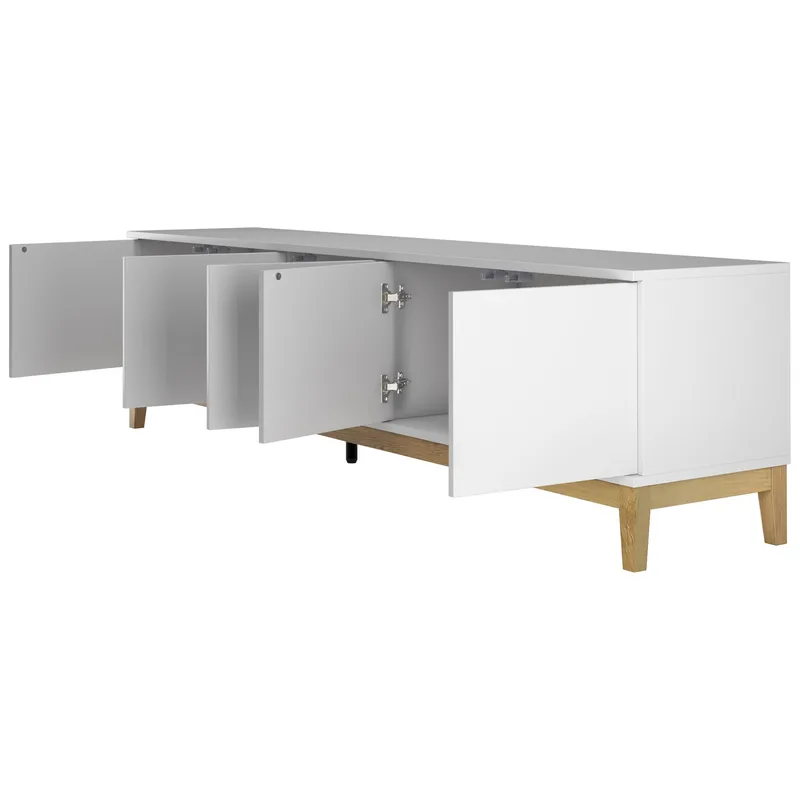 Pelle Tv-bänk 200 cm - Vit/Wotan-ek - Möbler - Tv möbel & mediamöbel - TV bänk & mediabänk