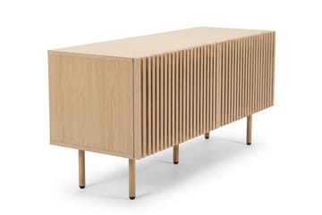 Peyra Ribbad TV-bänk 120 cm med Förvaring, Trä- och Ekutseende - Natur - Möbler - Tv möbel & mediamöbel - TV bänk & mediabänk