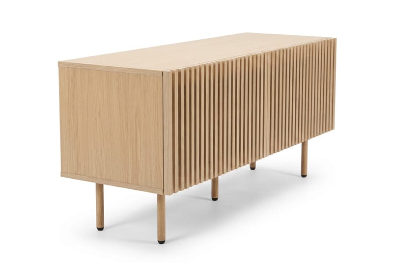 Peyra Ribbad TV-bänk 120 cm med Förvaring, Trä- och Ekutseende - Natur - Möbler - Tv möbel & mediamöbel - TV bänk & mediabänk