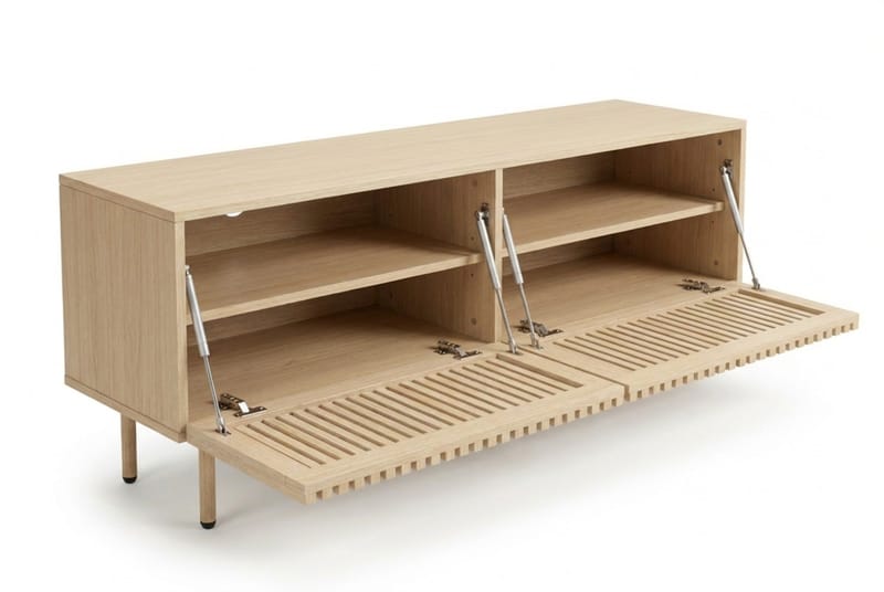 Peyra Ribbad Tv-bänk 160 cm - Natur - Möbler - Tv möbel & mediamöbel - TV bänk & mediabänk