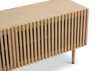 Peyra Ribbad TV-bänk 200 cm med Förvaring, Trä- och Ekutseende - Natur - Möbler - Tv möbel & mediamöbel - TV bänk & mediabänk