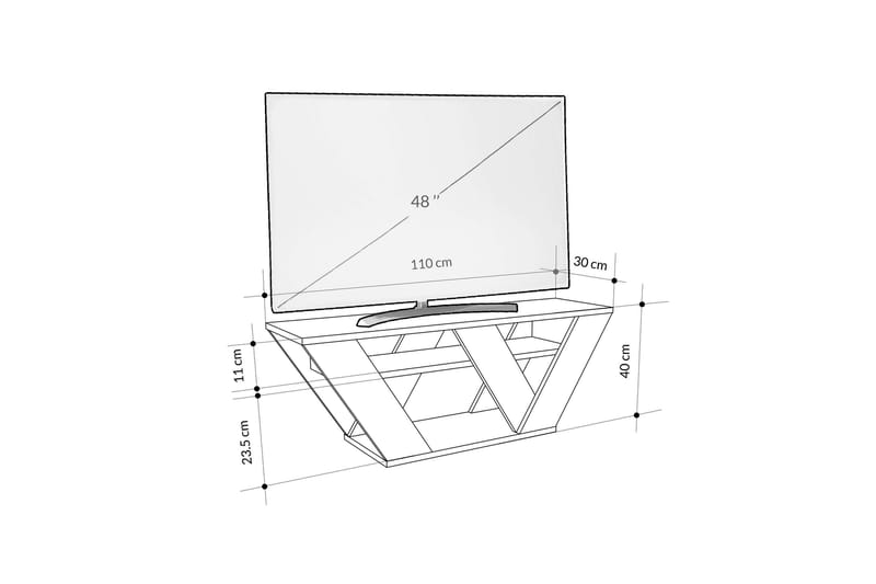 Pipralla Tv-bänk 110 cm - Vit marmor - Möbler - Tv möbel & mediamöbel - TV bänk & mediabänk