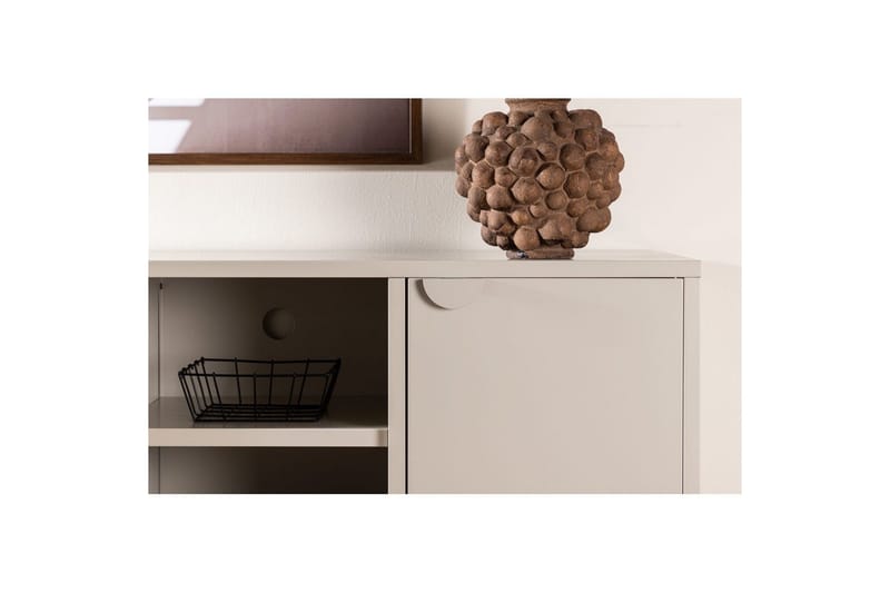 Piring Golvstående TV-bänk 120 cm med Förvaring i Metall - Beige - Möbler - Tv möbel & mediamöbel - TV bänk & mediabänk