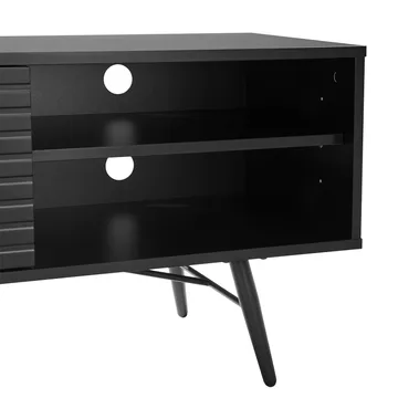 Pixar Golvstående TV-bänk 150 cm med Förvaring i Trä med Metallben - Svart - Möbler - Tv möbel & mediamöbel - TV bänk & mediabänk