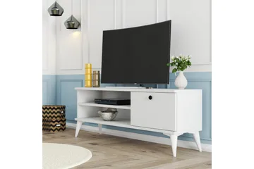 Reyne Tv Bänk 120 cm med Förvaring i Målat Trä - Vit - Möbler - Tv möbel & mediamöbel - TV bänk & mediabänk