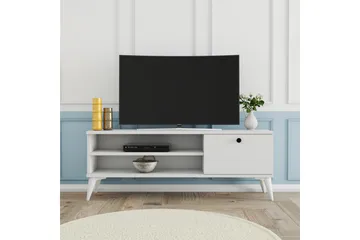 Reyne Tv Bänk 120 cm med Förvaring i Målat Trä - Vit - Möbler - Tv möbel & mediamöbel - TV bänk & mediabänk
