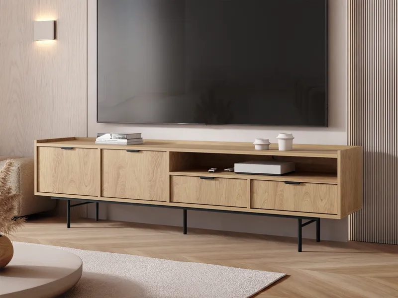 Rolden TV-bänk 200x55 cm - Hickoryek - Möbler - Tv möbel & mediamöbel - TV bänk & mediabänk