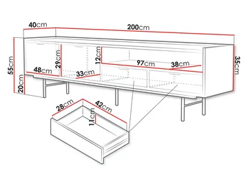 Rolden TV-bänk 200x55 cm - Valnöt - Möbler - Tv möbel & mediamöbel - TV bänk & mediabänk