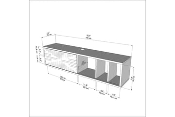 Saller Tv-bänk 140 cm - Ek/Vit - Möbler - Tv möbel & mediamöbel - TV bänk & mediabänk