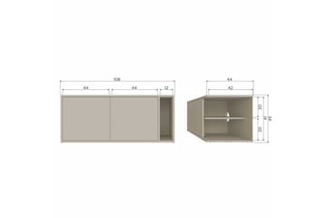 Settle Golvstående Tv Bänk 108 cm med Förvaring i Furu - Ljusbeige - Möbler - Tv möbel & mediamöbel - TV bänk & mediabänk